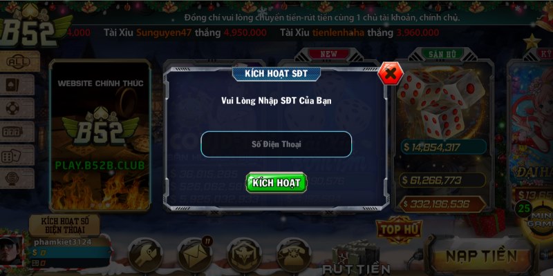 Đánh giá B52 Club - Sở hữu kho game khủng, khuyến mãi lớn 3 Cách kích hoạt số điện thoại tại cổng game