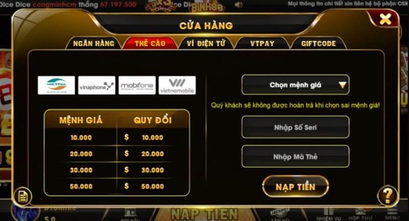 Binh88 - Cổng game cờ bạc đổi thưởng online đẳng cấp 7 Cách nạp tiền vào tài khoản cổng game