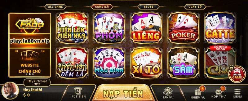 Fa88 - Game Bài Đổi Thưởng Đẳng Cấp Nhất Châu Á 5 Những trò chơi có mặt tại Fa88