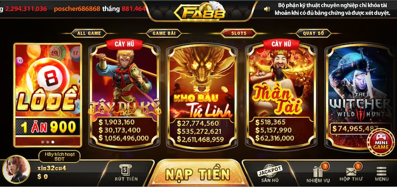 Fa88 - Game Bài Đổi Thưởng Đẳng Cấp Nhất Châu Á 6 Slot game