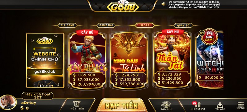 Go88 - Cổng game uy tín và chất lượng với kho game đa dạng 7 Slots game với danh mục cực kỳ đa dạng