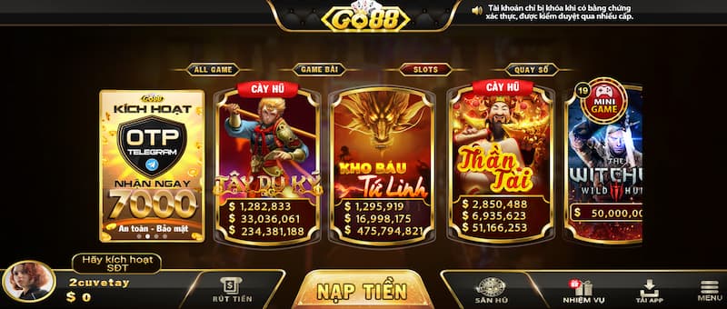 Go88vn us cổng game an toàn hàng đầu hiện nay cho người chơi 5 Slot game hay cho mọi người chơi