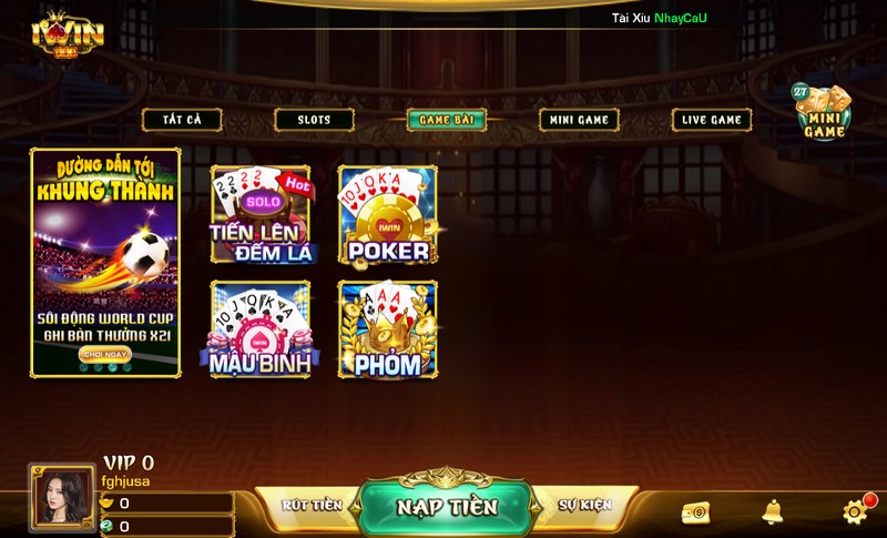 IWIN - Cổng game tổng hợp siêu phẩm đình đám nhất thị trường 6 Game bài đình đám và hấp dẫn nhất hiện nay