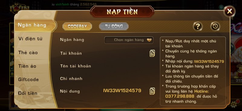 IWIN - Cổng game tổng hợp siêu phẩm đình đám nhất thị trường 9 Giao diện nạp tiền cực dễ hiểu tại cổng game