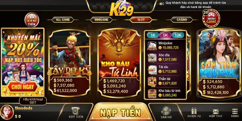 Cổng Game K29 Club Địa Điểm Chơi Game Đẳng Cấp Nhất Hiện Nay 3 Slot game quay hũ