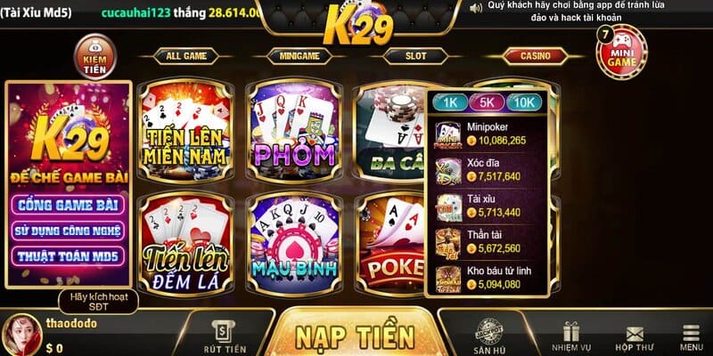 Cổng Game K29 Club Địa Điểm Chơi Game Đẳng Cấp Nhất Hiện Nay 5 Game bài casino