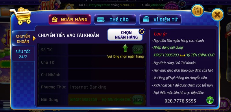 Rikvip - Cổng Game Đứng Hàng Đầu Thời Điểm Hiện Tại 9 Nạp tiền vào cổng game Rikvip chi tiết nhất