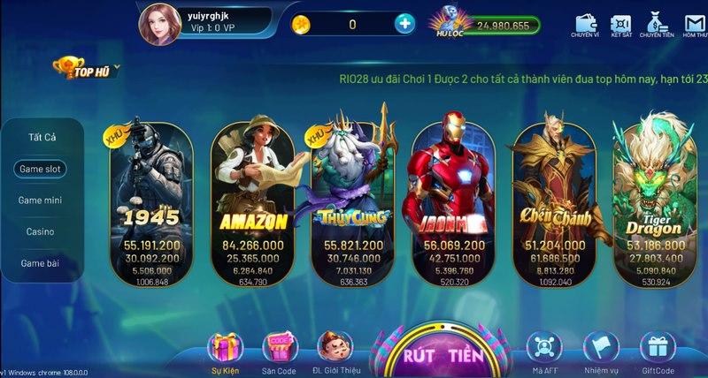 Rio66 - Chốn thiên đường đổi thưởng lý tưởng cho game thủ 7 Nổ Hũ cực chill tại cổng game giúp bạn có nhiều phần thưởng