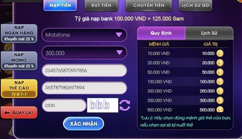 Sam86 - Sân chơi chuyên nghiệp mà Game thủ nào cũng nên biết 8 Thao tác nạp tiền nhanh chóng tại cổng game