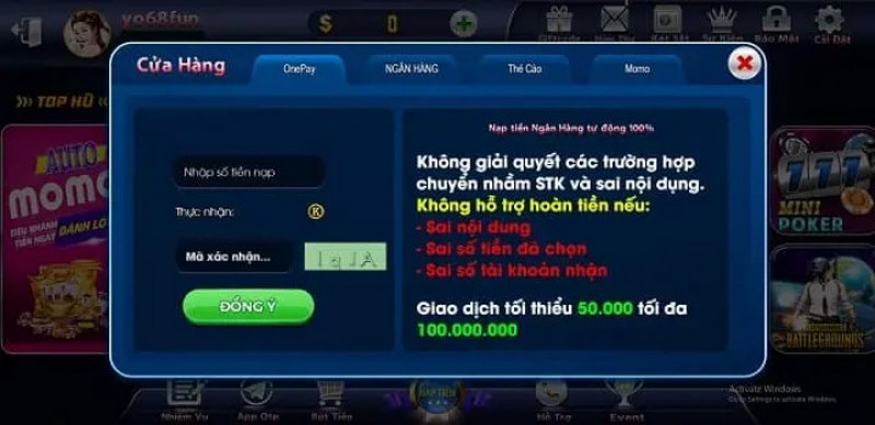 Yo68 club - Thiên đường giải trí đổi thưởng uy tín hàng đầu 5 Cách nạp tiền vào cổng game đơn giản, nhanh chóng qua 4 bước
