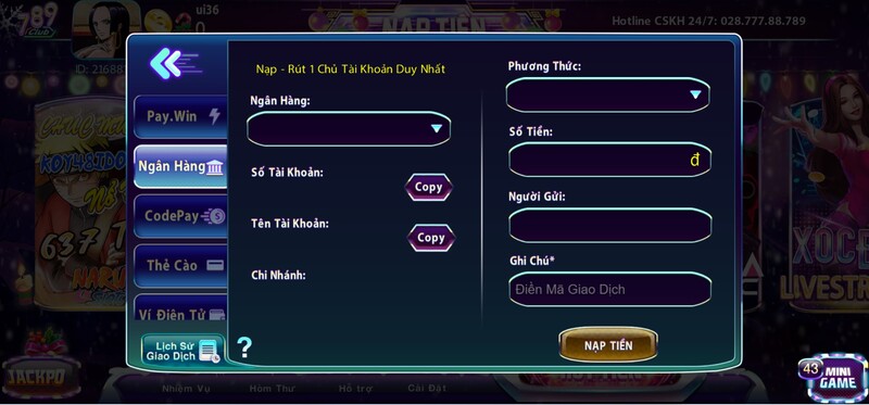 789 Club - Cùng Tìm Hiểu Cổng Game Được Yêu Thích Nhất 6 Hướng dẫn cách nạp tiền cực đơn giản tại 789 Club