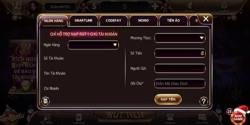 V8 club - Cổng game bài đổi thưởng uy tín nhất năm 2023 8 Cách nạp tiền siêu dễ dàng