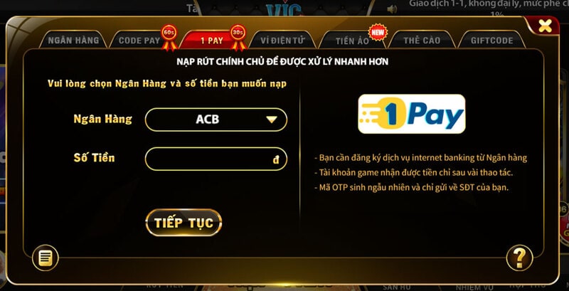 Cổng Game Vic Club An Toàn Hàng Đầu Cho Người Chơi 7 Hướng dẫn cách nạp tiền đơn giản tại Vic club