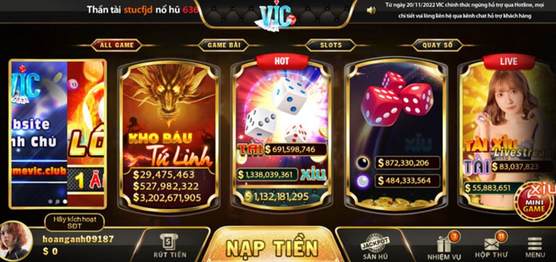 Cổng Game Vic Club An Toàn Hàng Đầu Cho Người Chơi 10 Giao diện tựa game Vic Club
