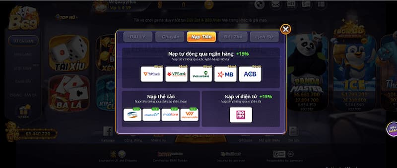 B69 - Cổng Game Đổi Thưởng Siêu Hấp Dẫn Cho Game Thủ 8 Nạp tiền vào cổng game B69 như thế nào?