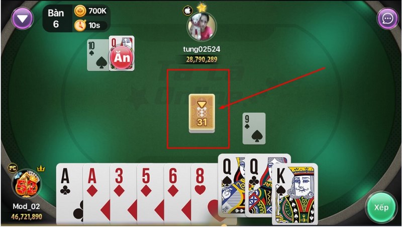 Cách chơi tá lả dễ thắng - áp dụng được cho mọi Game thủ 2 Phần bài ở giữa được úp xuống gọi là nọc bài