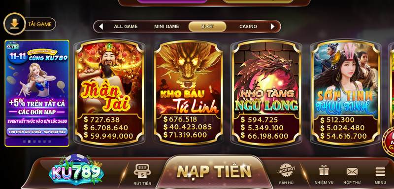 Ku789 - Cổng game quy tụ những siêu phẩm đổi thưởng cực hot 6 Game nổ hũ có sự phong phú và đa dạng các thể loại