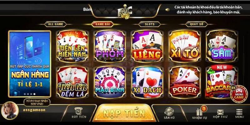 Ric win - Cổng game giải trí online đẳng cấp top đầu 4 Game bài online