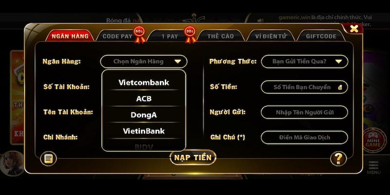 Ric win - Cổng game giải trí online đẳng cấp top đầu 7 Hướng dẫn cách nạp tiền cực đơn giản và tiện lợi tại Ric win