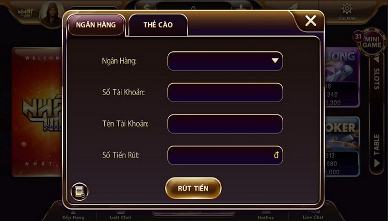 Nhatvip - Siêu phẩm hot trong thị trường giải trí Việt 2023 8 Rút tiền Nhatvip được hỗ trợ thông qua hai hình thức thẻ cào và ngân hàng
