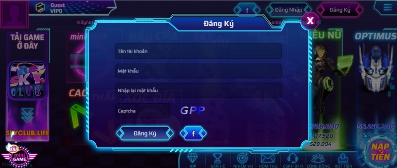 Sky club - Cổng game đẳng cấp dành cho những game thủ đỉnh cao 3 Cách đăng ký tài khoản tại cổng game Sky Club