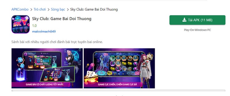Sky club - Cổng game đẳng cấp dành cho những game thủ đỉnh cao 1 Tải Sky Club trên hệ điều hành Android chỉ với thao tác dễ dàng
