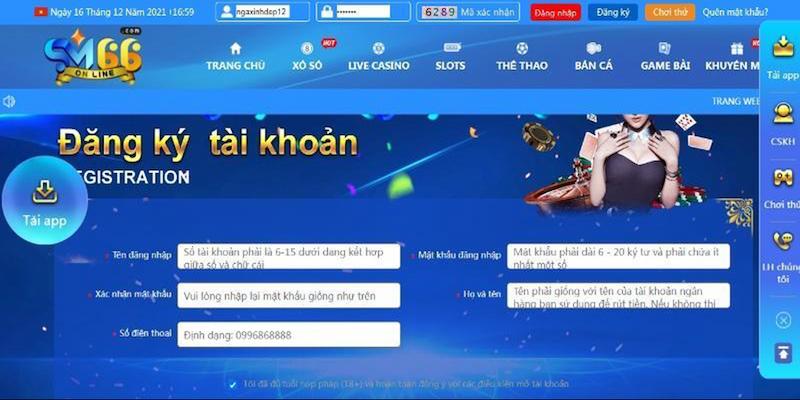 Sm66 - Cổng Game Giải Trí Đẳng Cấp Đạt Chuẩn Quốc Tế 2 Hướng dẫn đăng ký tài khoản sm66