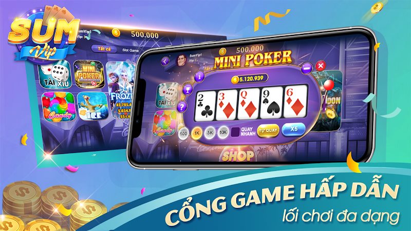 Sumvip Club - nơi hội tụ những anh tài game online 6 Đập vào mắt người chơi đầu tiên chính là giao diện tại mỗi cổng game