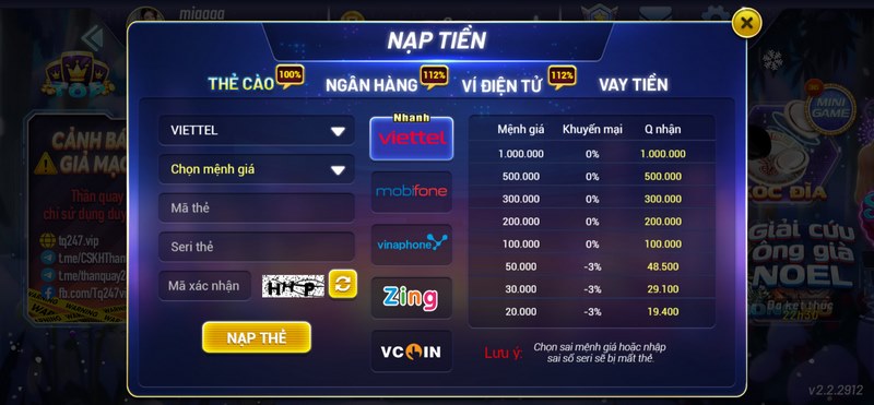 Thần quay - sân chơi giải trí đem lại khoản tiền thưởng siêu lớn 5 Thần quay hỗ trợ nhiều hình thức nạp tiền khác nhau