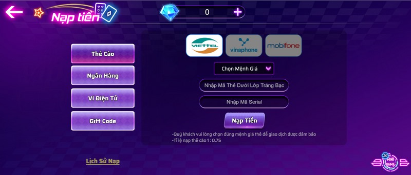 Vip52 - cổng game đẳng cấp thu hút thành viên đông đảo 4 Hướng dẫn nạp tiền vào tài khoản cổng game Vip52