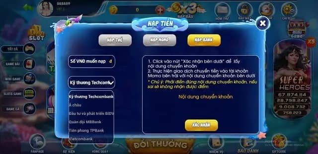 Vua88 - Cổng game giải trí trực tuyến uy tín nhất tại Việt Nam 7 Hướng dẫn chi tiết cách nạp tiền Vua88