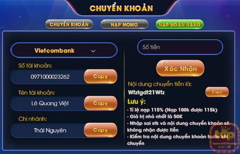 Win68 - Thiên Đường Giải Trí Đổi Thưởng Uy Tín Hàng Đầu 7 Hướng dẫn cách nạp tiền vào cổng game Win68