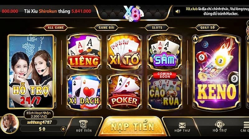 X8 Club - Cổng game thưởng không thể bỏ qua trong năm 2023 6 Game bài cực hot tại x8 club