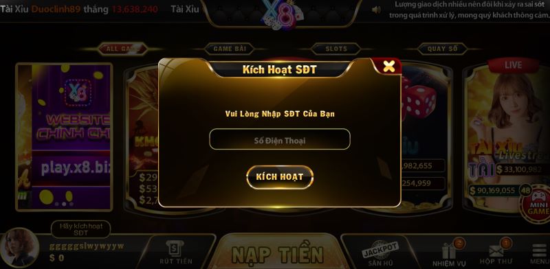 X8 Club - Cổng game thưởng không thể bỏ qua trong năm 2023 3 Cách kích hoạt số điện thoại tại cổng game X8