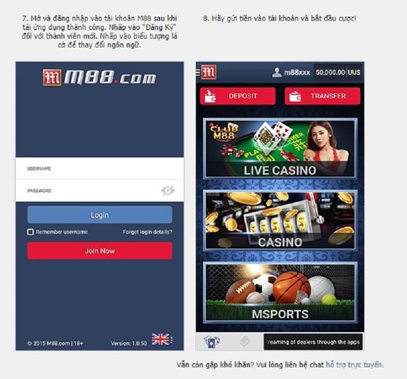M88 - Cổng game bắn cá siêu hot, đổi thưởng cực lớn 5 Tải app về thiết bị Android đơn giản