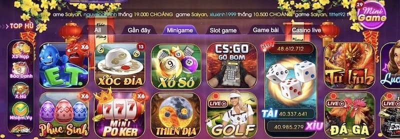 Giới thiệu Choang club - Cổng game đổi thưởng đẳng cấp hiện nay 4 mini games phong phú