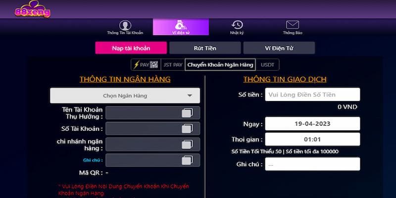 88xeng - Cổng Game Đổi Thưởng Đẳng Cấp Top Đầu Hiện Nay 4 Hướng dẫn cách nạp tiền vào 88 xèng mới nhất