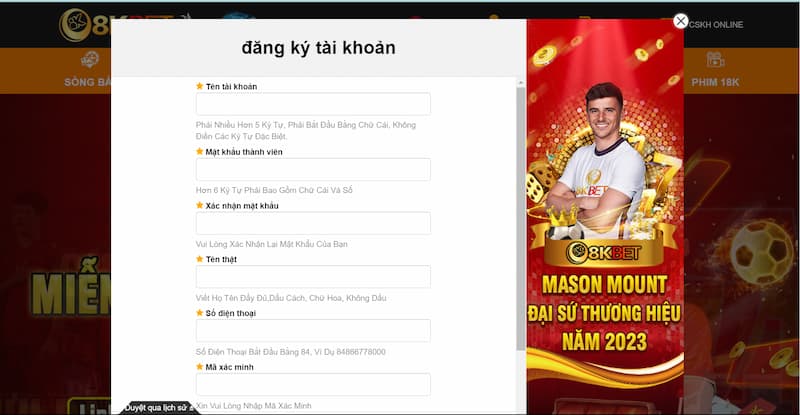 8KBET Sân Chơi Giải Trí Đình Đám Uy Tín Nhất Năm 2023 4 Đăng ký thành viên tham gia sân chơi thật dễ dàng