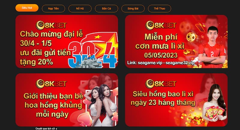 8KBET Sân Chơi Giải Trí Đình Đám Uy Tín Nhất Năm 2023 9 Khuyến mãi tại cổng game