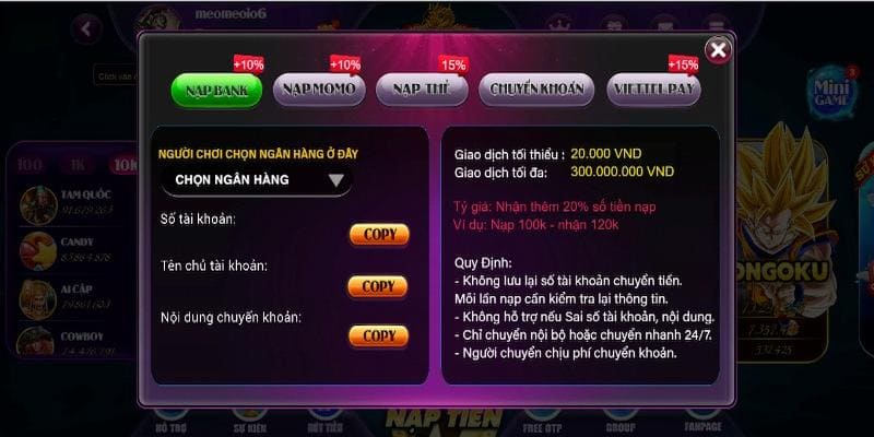 Babi88 club - Cổng game Đổi Thưởng Lôi Cuốn Rất Đáng Trải Nghiệm 4 Hướng dẫn cách nạp tiền vào Babi88 club cực đơn giản