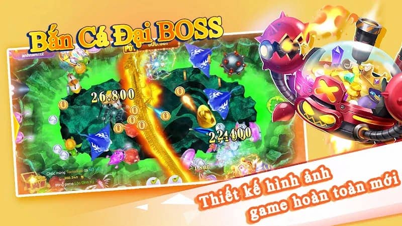 Bắn Cá Đại Boss - Cổng game bắn cá nổi bật thị trường game 3 Thiết kế hình ảnh, giao diện hoàn toàn mới