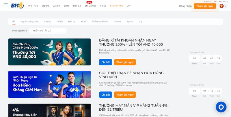 BK8 - Cổng game giải trí chất lượng có 1 0 2 bạn nên biết 9 Tổng hợp các khuyến mãi hot nhất