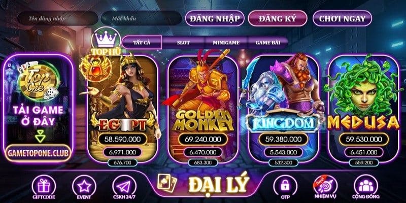 TopOne Club - "Sàn Đấu" Game Đổi Thưởng Siêu Uy Tín 6 Các tựa game nổ hũ hấp dẫn