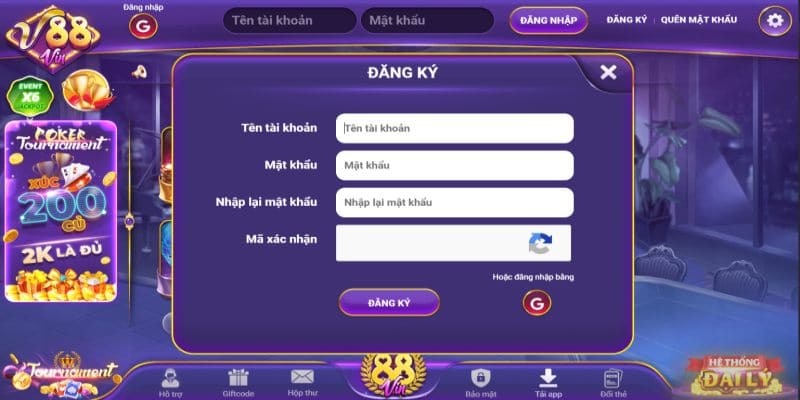 V88 Vin - Cổng Game Đổi Thưởng Quốc Tế Đẳng Cấp Nhất 2023 5 Hướng dẫn đăng ký tài khoản V88 Vin
