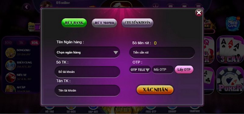 Doden club - Game đổi thưởng trực tuyến số 1 hiện nay 6 Chi tiết các bước rút tiền tại cổng game Doden club