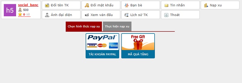 Gamevh - Sân chơi giải trí đổi thưởng hàng đầu châu Á 4 Hướng dẫn nạp tiền vào tài khoản Gamevh