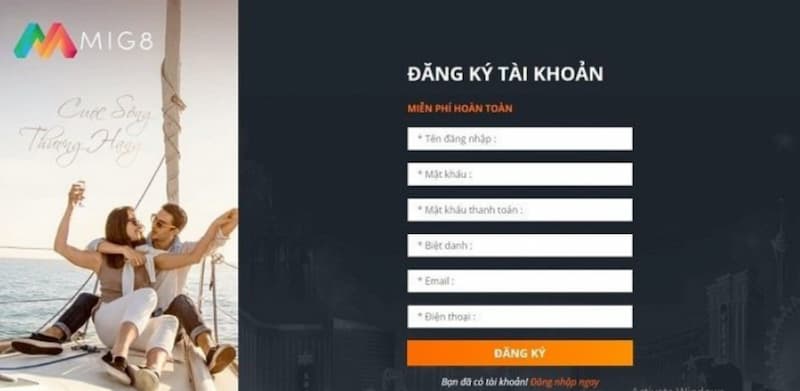 MIG8 - Top cổng game được yêu thích tại Việt Nam năm 2023 4 Hướng dẫn cách đăng ký tài khoản tại cổng game bắn cá MIG 8