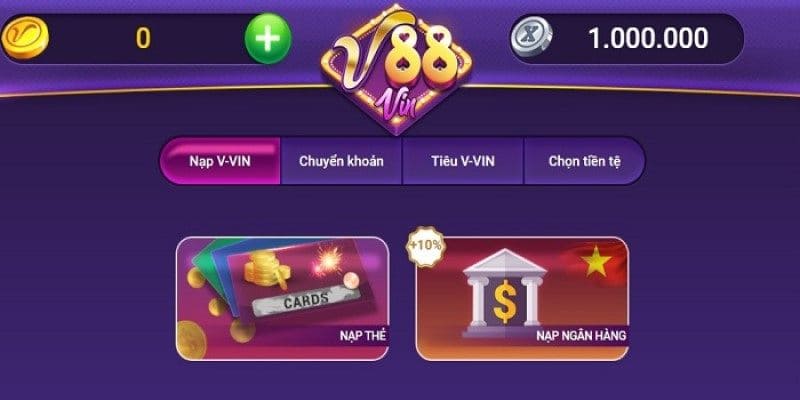 V88 Vin - Cổng Game Đổi Thưởng Quốc Tế Đẳng Cấp Nhất 2023 6 Hướng dẫn nạp tiền vào cổng game V88 Vin