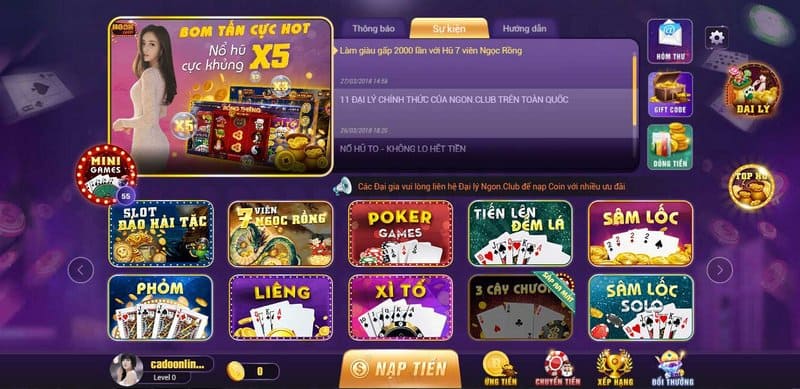 Ngon club - Cổng game nổ hũ uy tín, chất lượng cao 4 Thực hiện giao dịch nạp tiền không mất nhiều thời gian