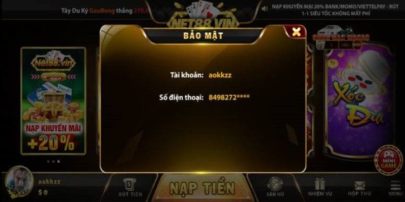 Net88 Vin - Sân Chơi Đổi Thưởng Quý Tộc, An Toàn Bậc Nhất 2 Xác nhận kích hoạt số điện thoại